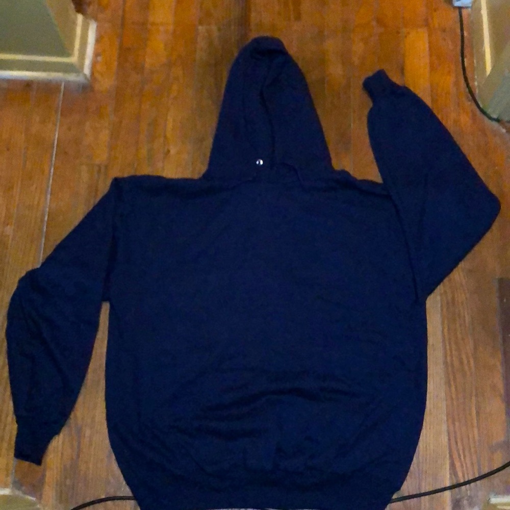 Jerzees hooded navy blue sweatshirt